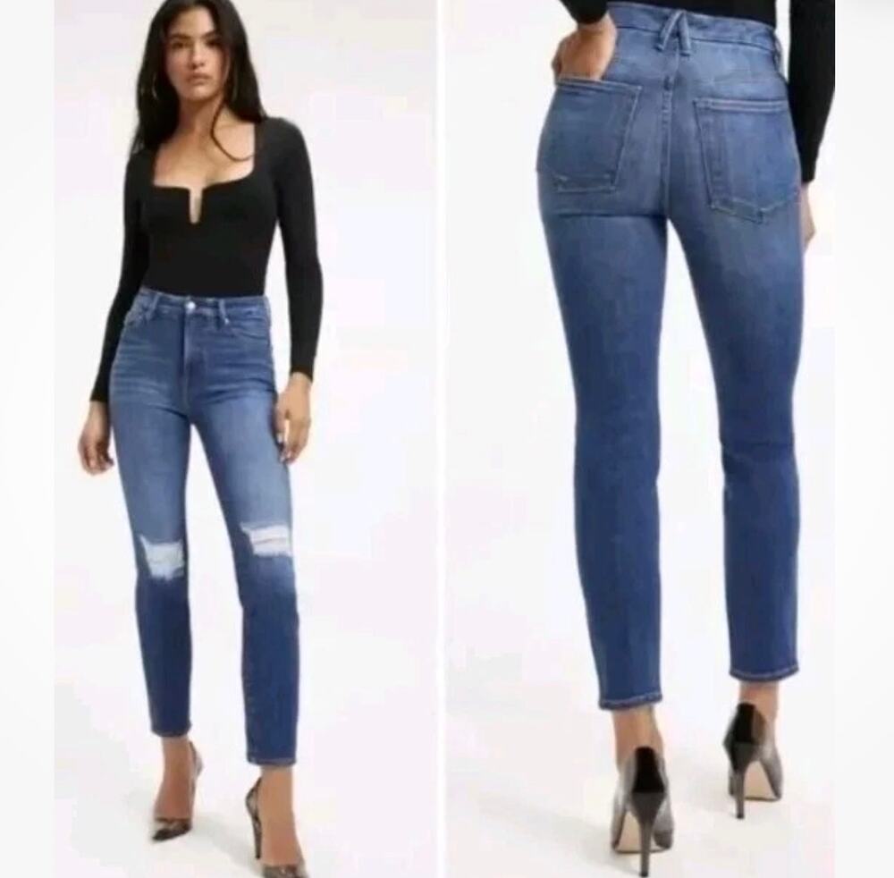 Good American Good Classic Jeans GCL740OP INDIGO207  Size 0/25 *EUC